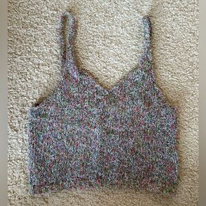 Multicolor Knit Women's Crop Top